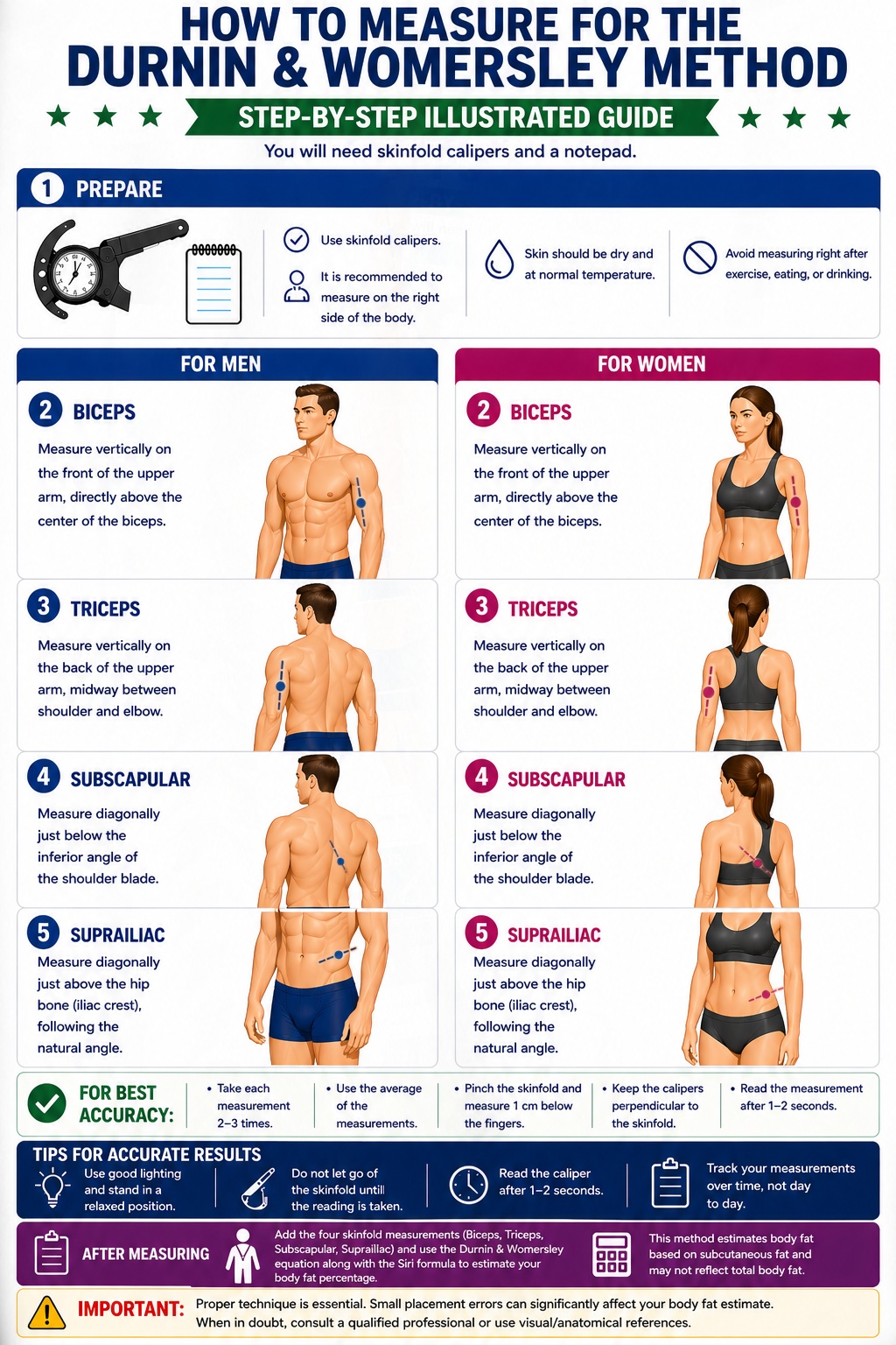 Durnin & Womersley 4-Site Measurement Guide